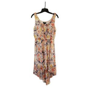 Love Reign Floral Lace Multicolored Sleeveless Asymmetrical Dress Sz M
